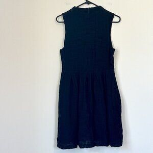 Deletta Black High Neck and Sleeveless A-Line Mini Dress - Size: Medium